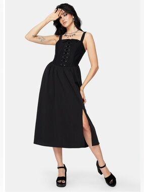 NWT Disturbia Miranda Midi Corset Dress Black Size 6
